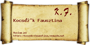 Kocsák Fausztina névjegykártya